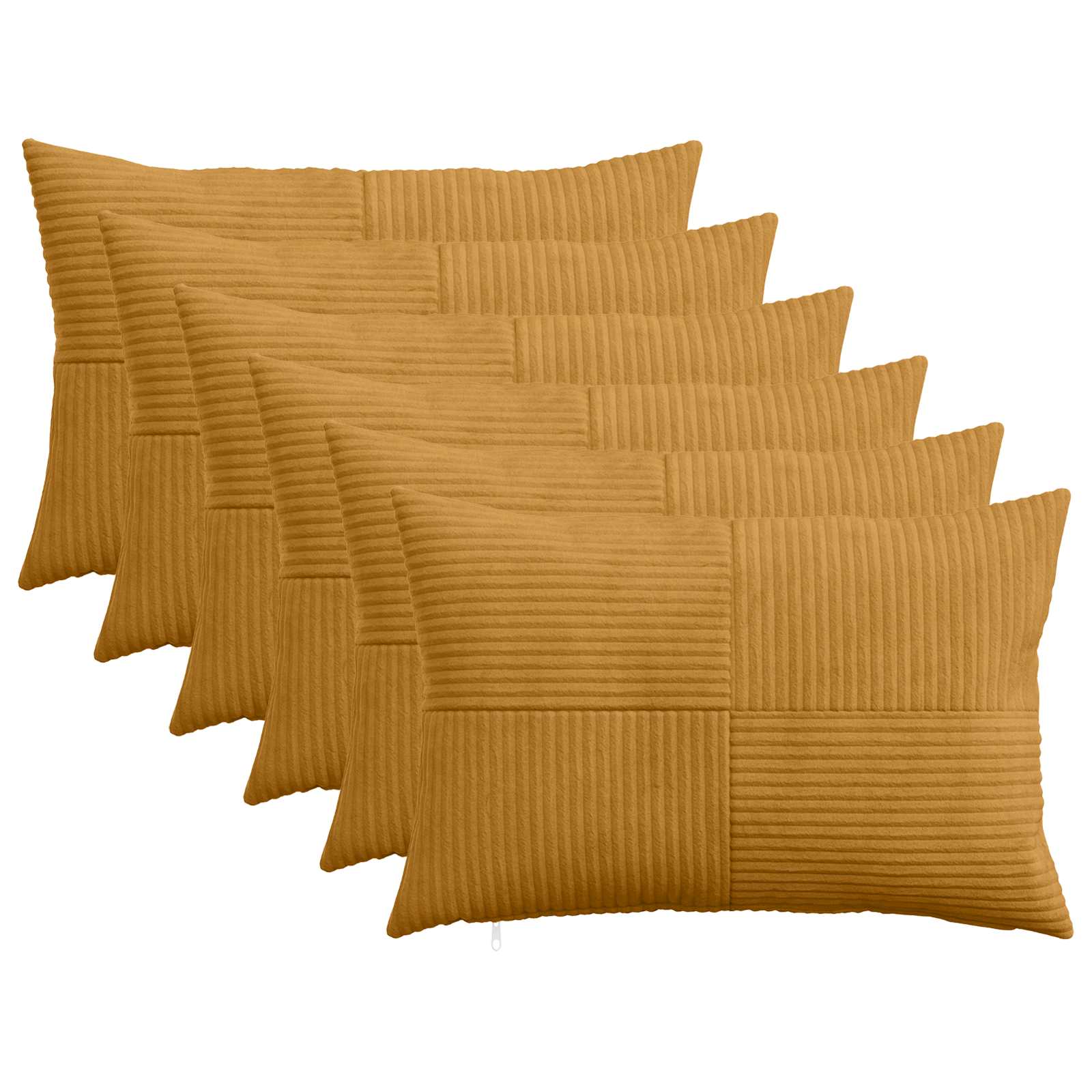 Federa 6 pcs ALMELO Giallo 50 x 70 cm corduroy