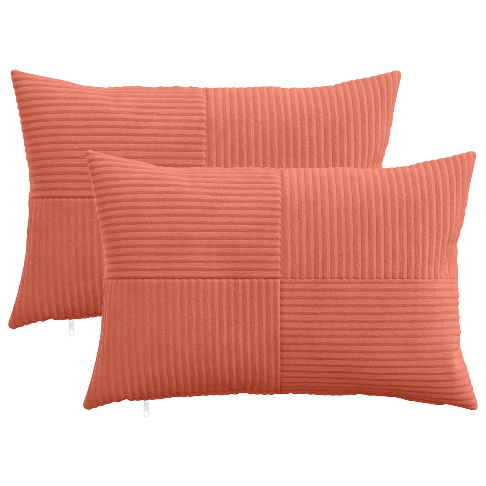 Federa 2 pcs ALMELO Rosso Arancio 50 x 75 cm corduroy