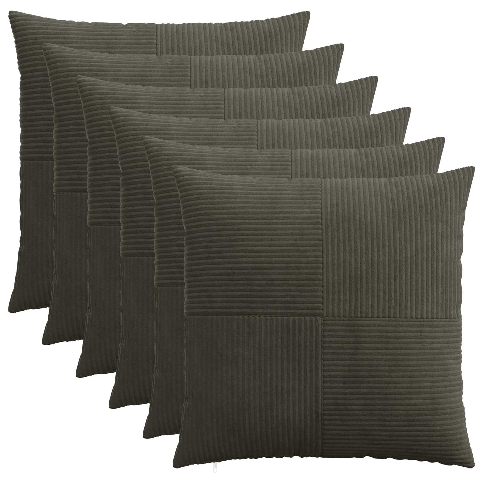 Federa 6 pcs ALMELO Antracite 55 x 55 cm corduroy