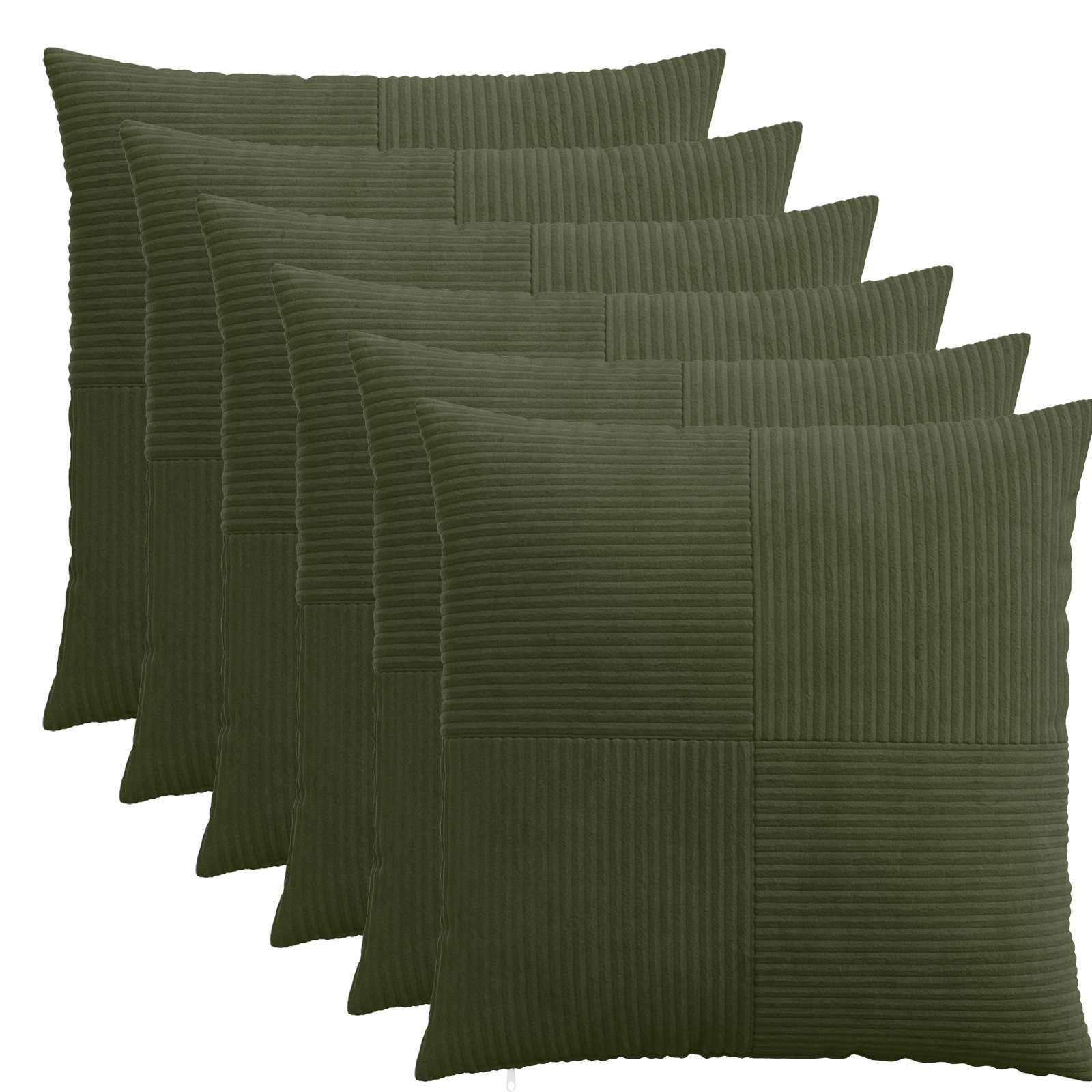 Federa 6 pcs ALMELO Verde 55 x 55 cm corduroy