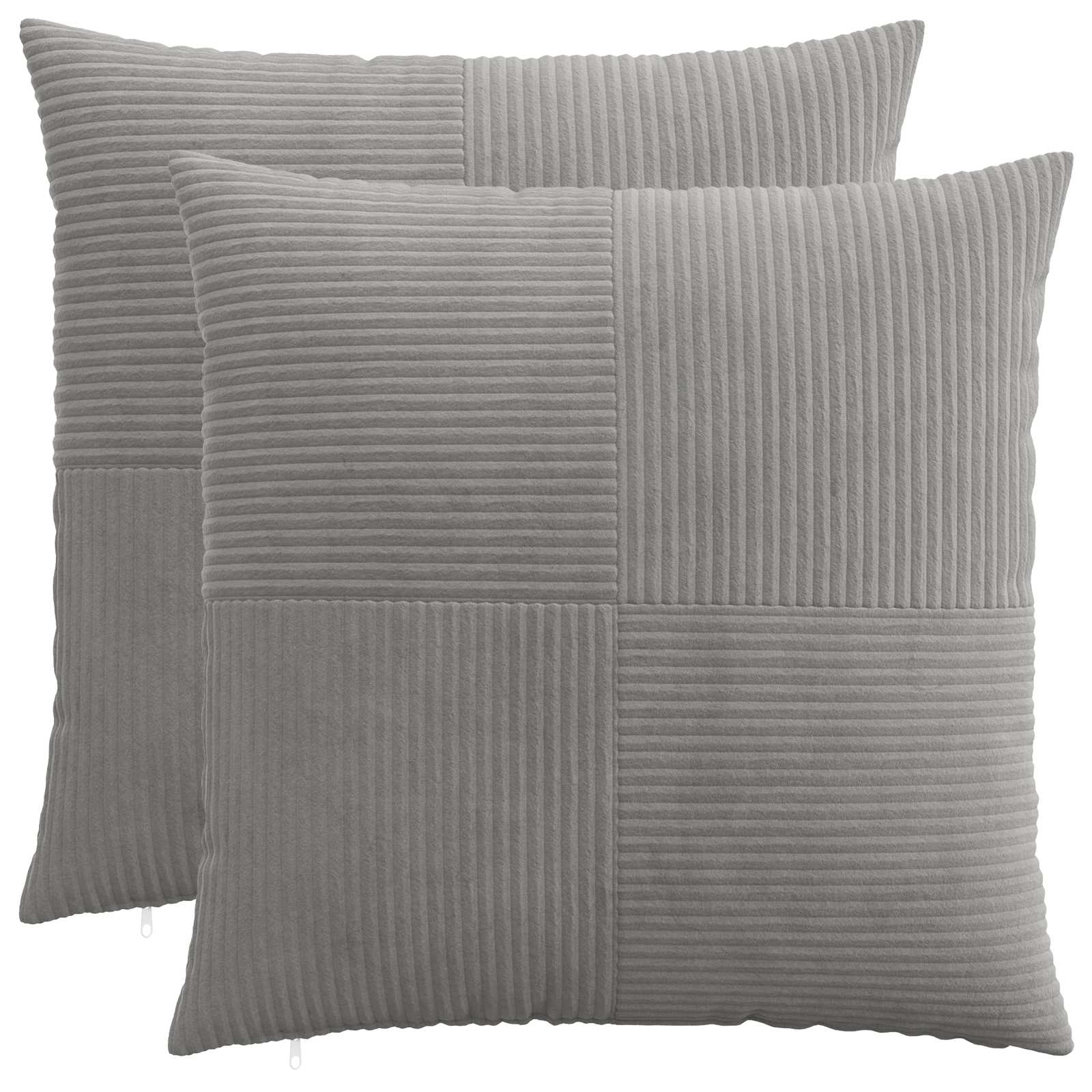 Federa 2 pcs ALMELO Grigio Chiaro 60 x 60 cm corduroy