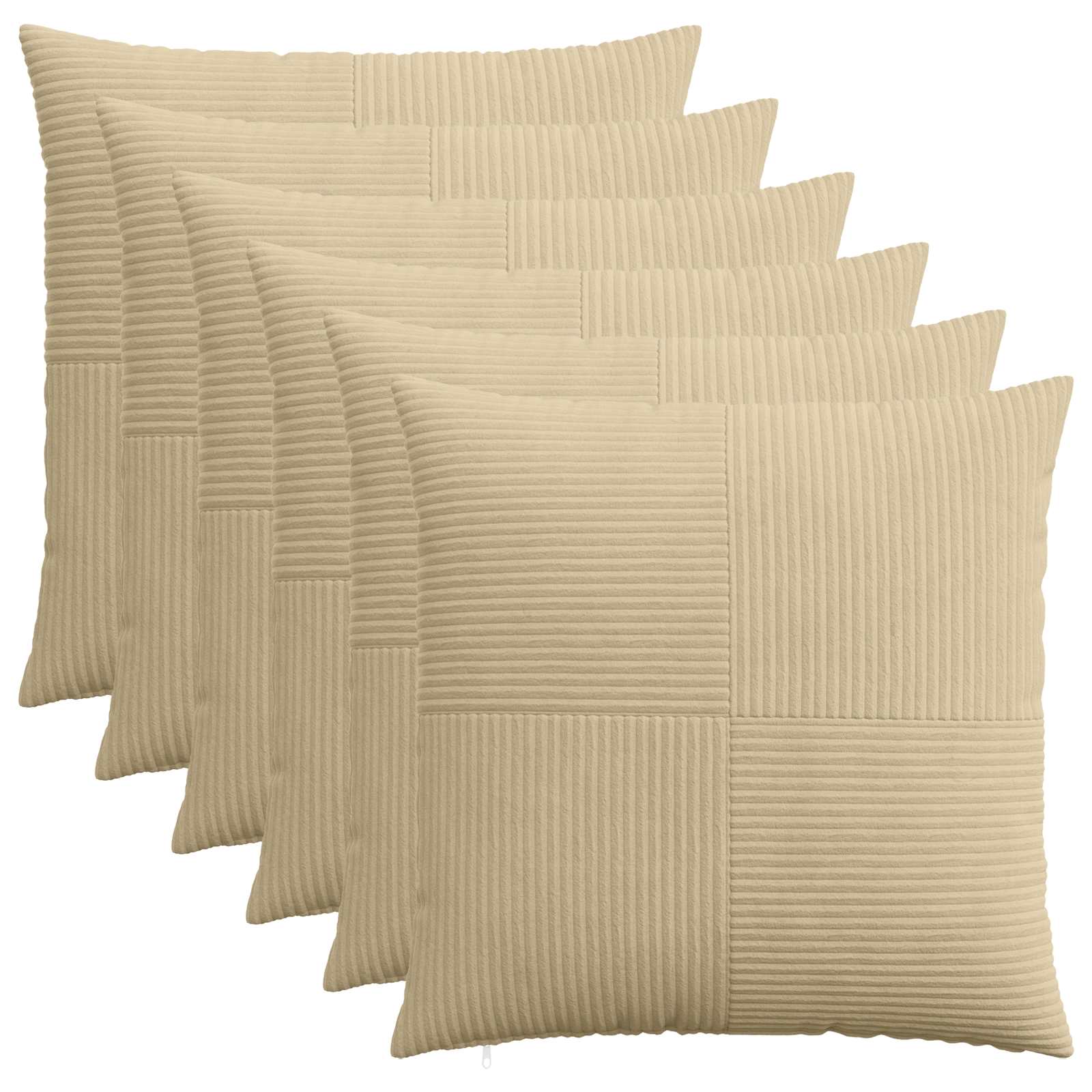 Federa 6 pcs ALMELO Grigio Verde 60 x 60 cm corduroy