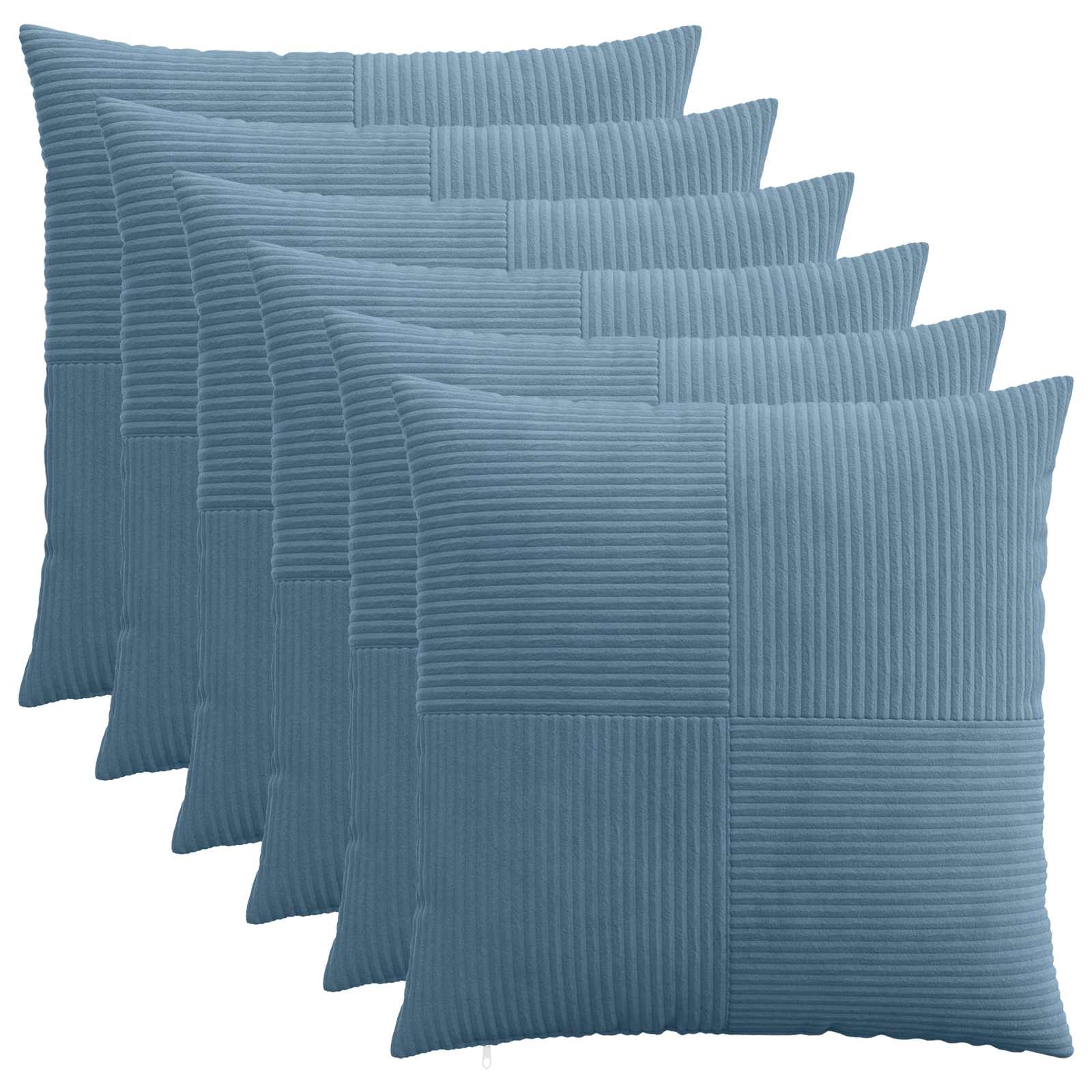 Federa 6 pcs ALMELO Blu 60 x 60 cm corduroy