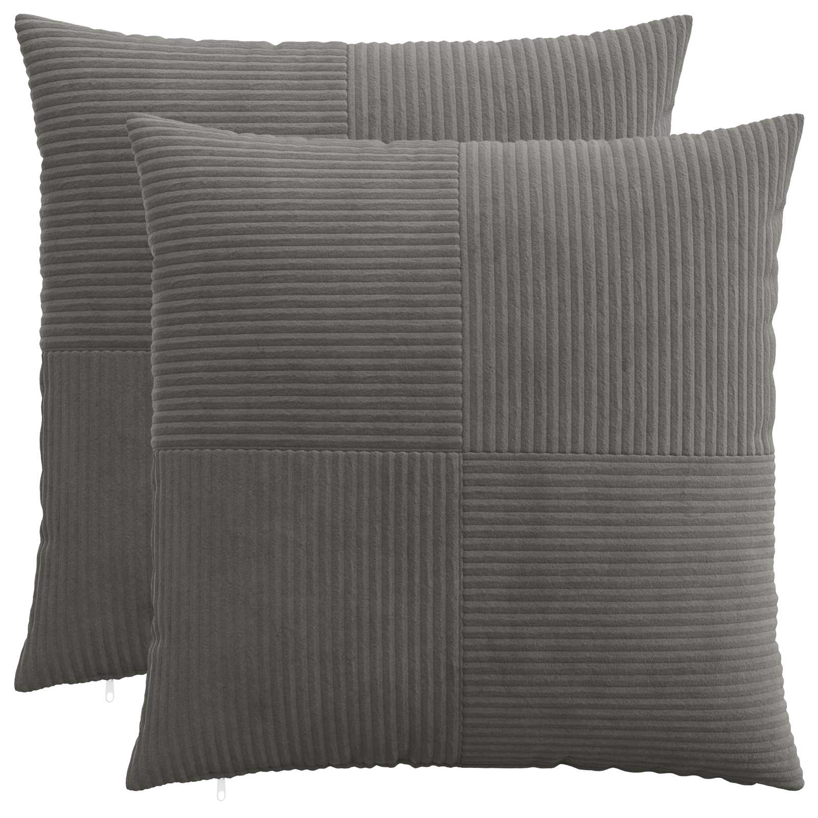 Federa 2 pcs ALMELO Grigio Scuro 65 x 65 cm corduroy