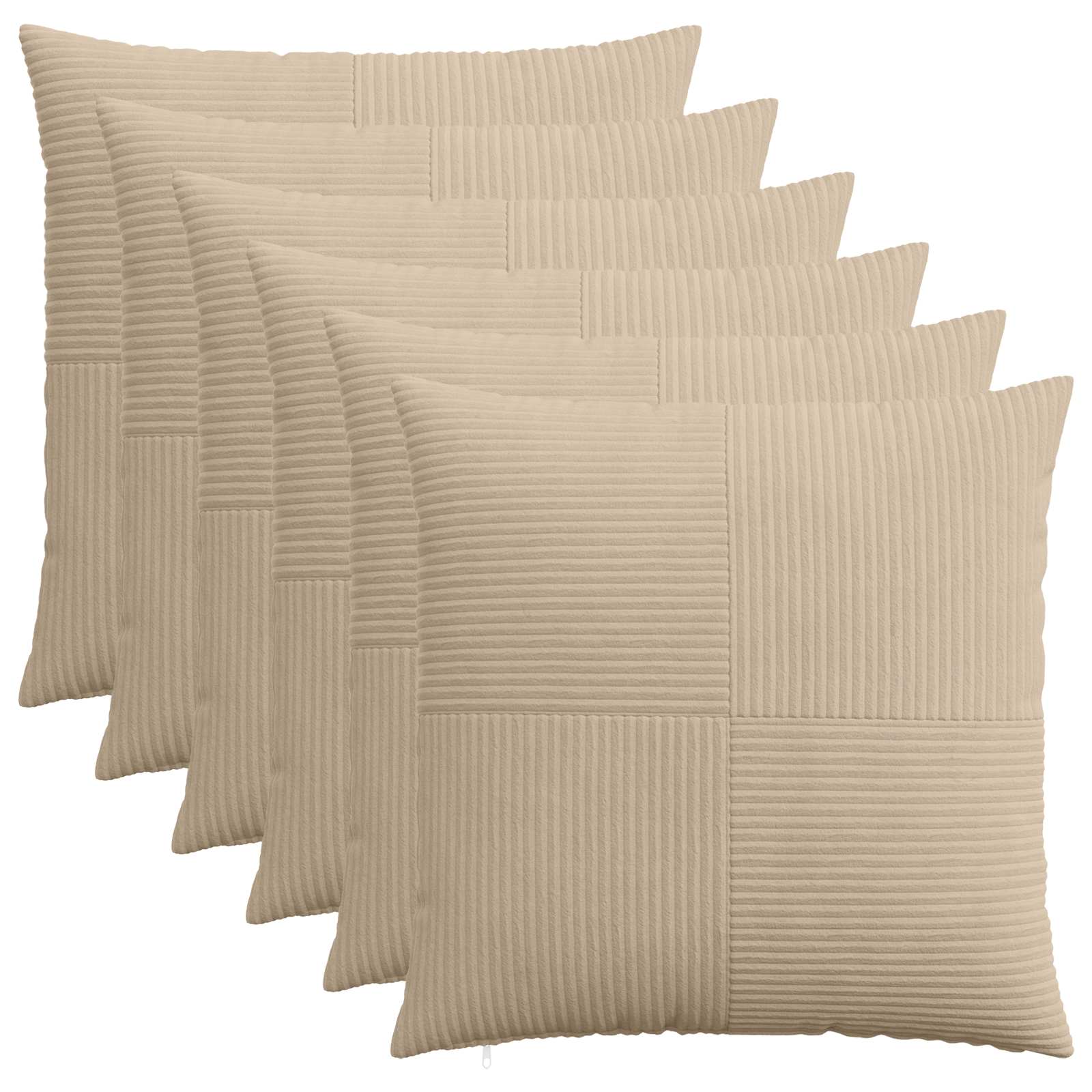 Federa 6 pcs ALMELO Tortora 80 x 80 cm corduroy