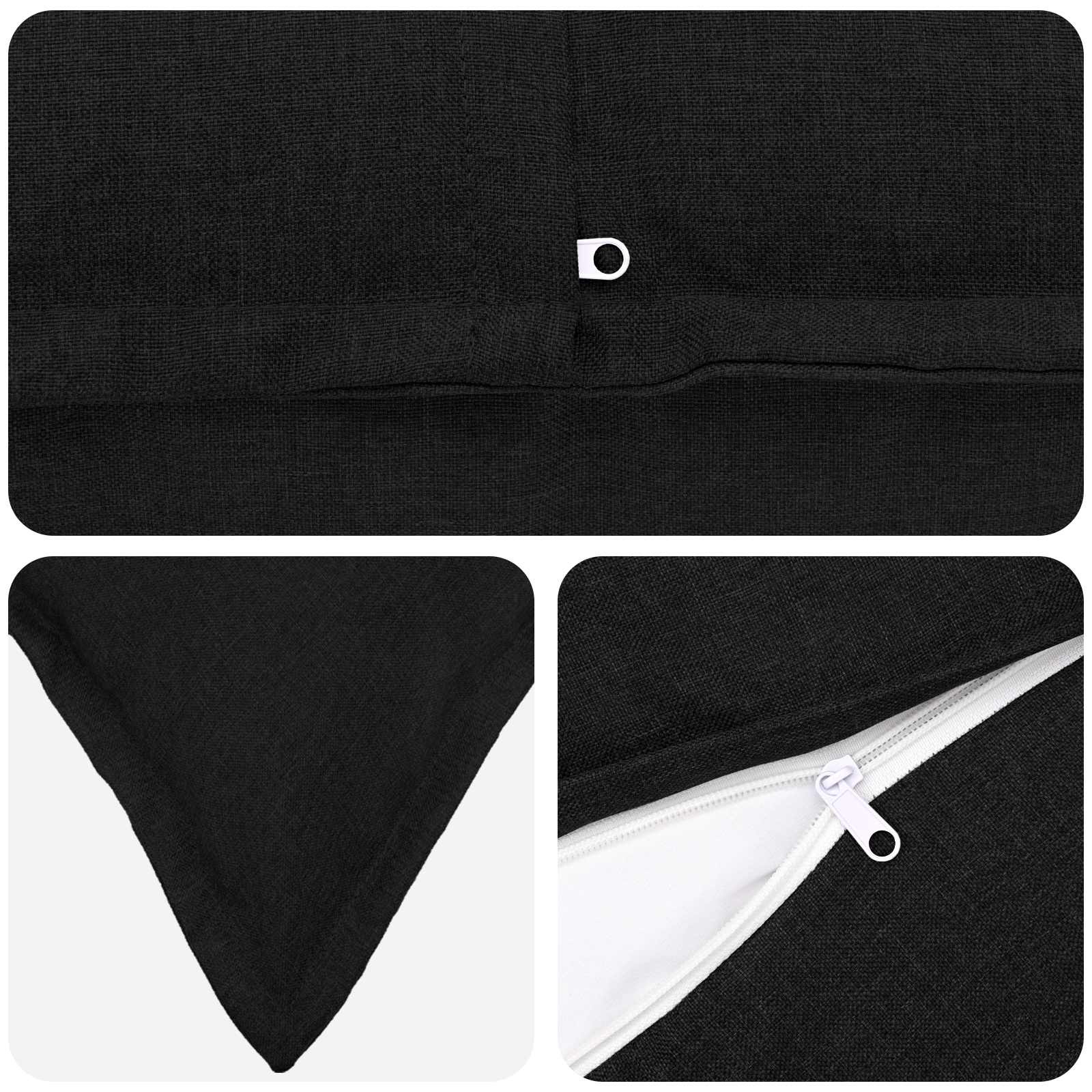 Federa 2 pcs HOUTEN Nero 30 x 30 cm Lino