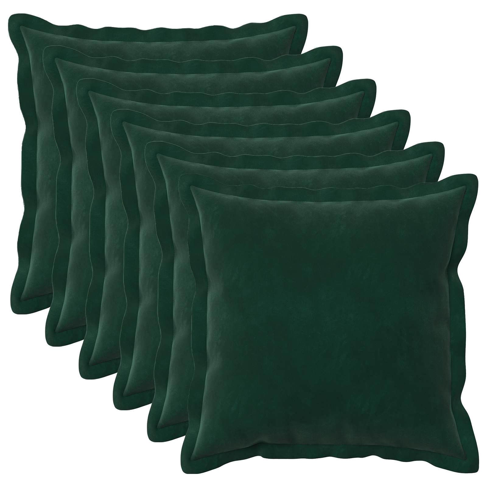 Federa 6 pcs HOUTEN Verde Scuro 30 x 30 cm Velluto