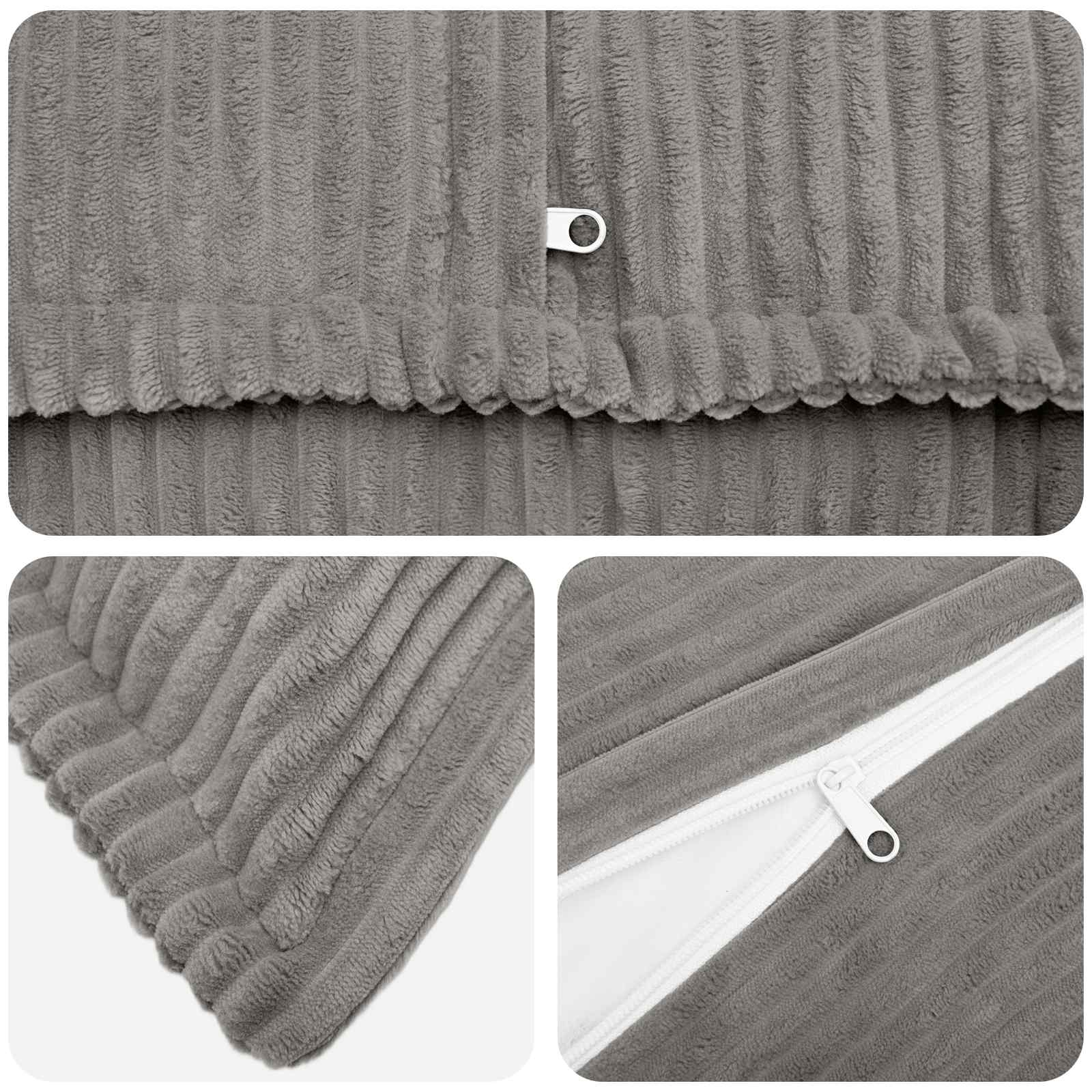 Federa 2 pz HOUTEN Grigio Chiaro 30 x 30 cm corduroy