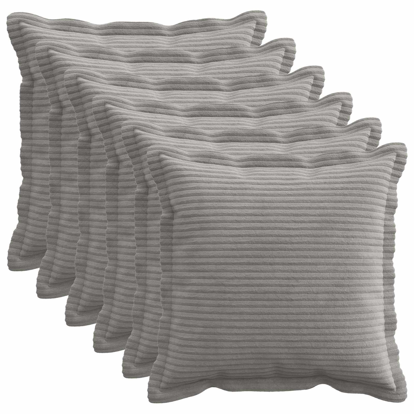 Federa 6 pz HOUTEN Grigio Chiaro 30 x 30 cm corduroy
