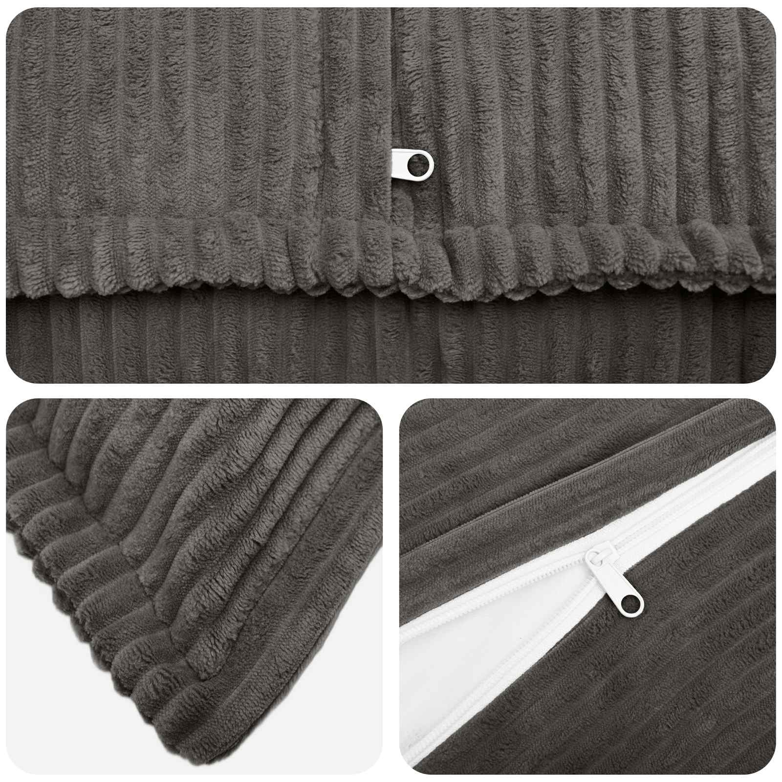 Federa 6 pz HOUTEN Grigio Scuro 30 x 30 cm corduroy