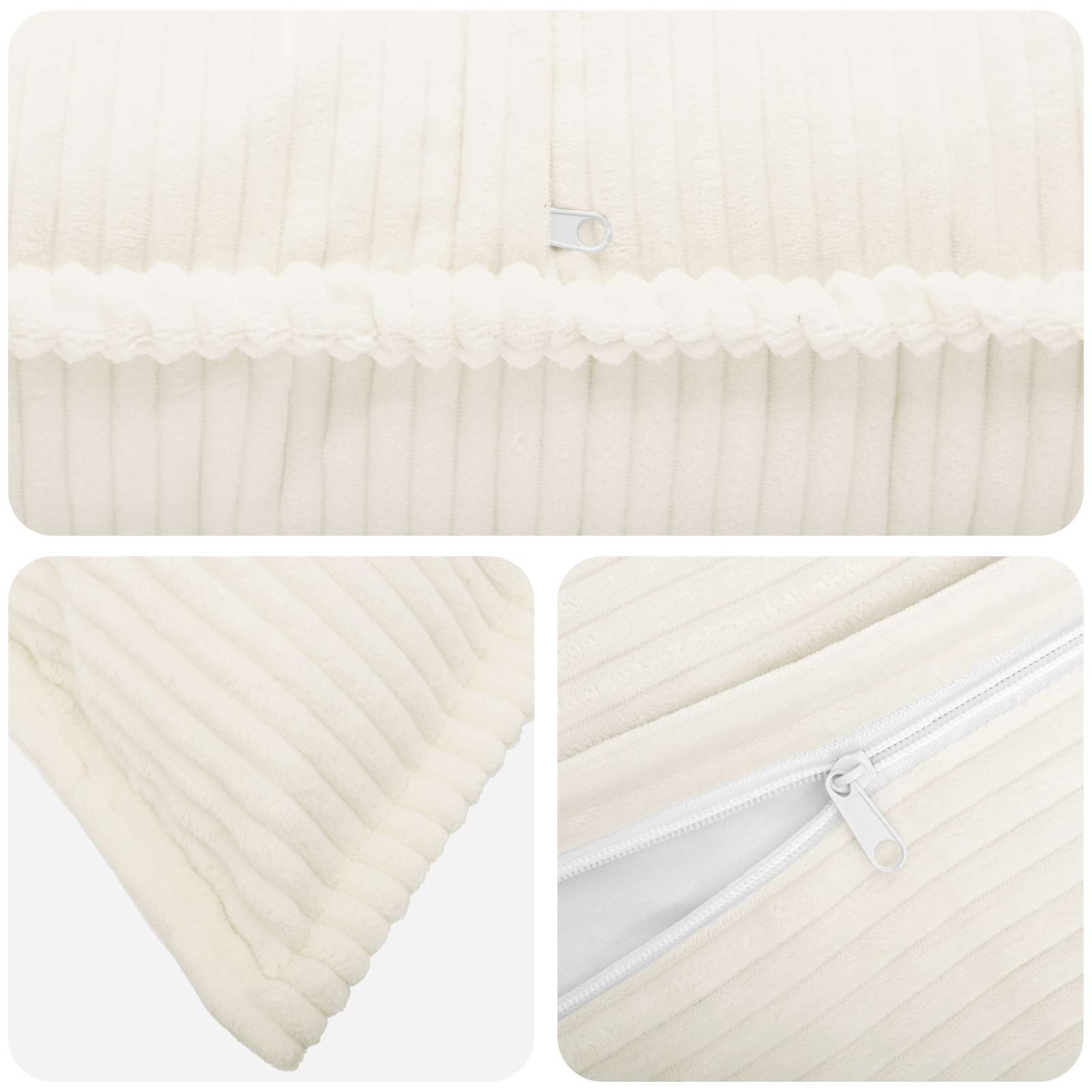 Federa 2 pz HOUTEN Crema 30 x 30 cm corduroy