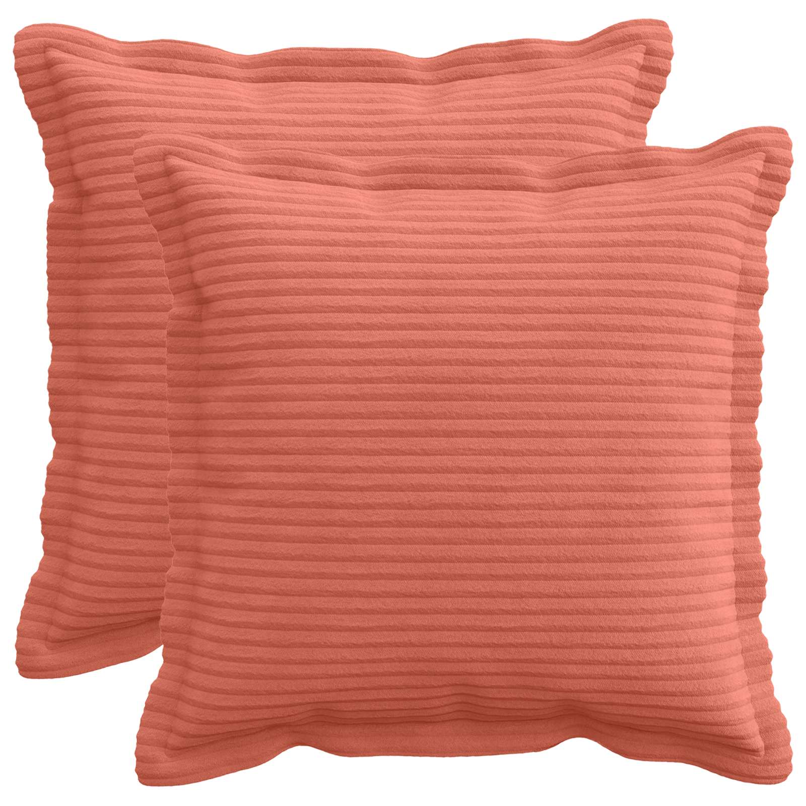 Federa 2 pz HOUTEN Rosso Arancio 30 x 30 cm corduroy