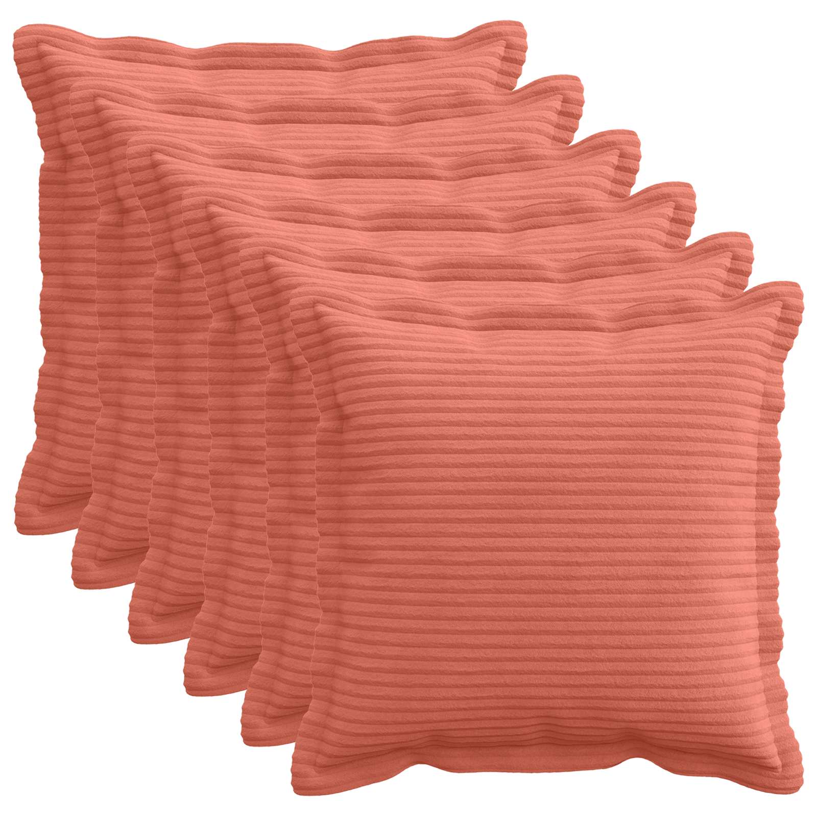 Federa 6 pz HOUTEN Rosso Arancio 30 x 30 cm corduroy