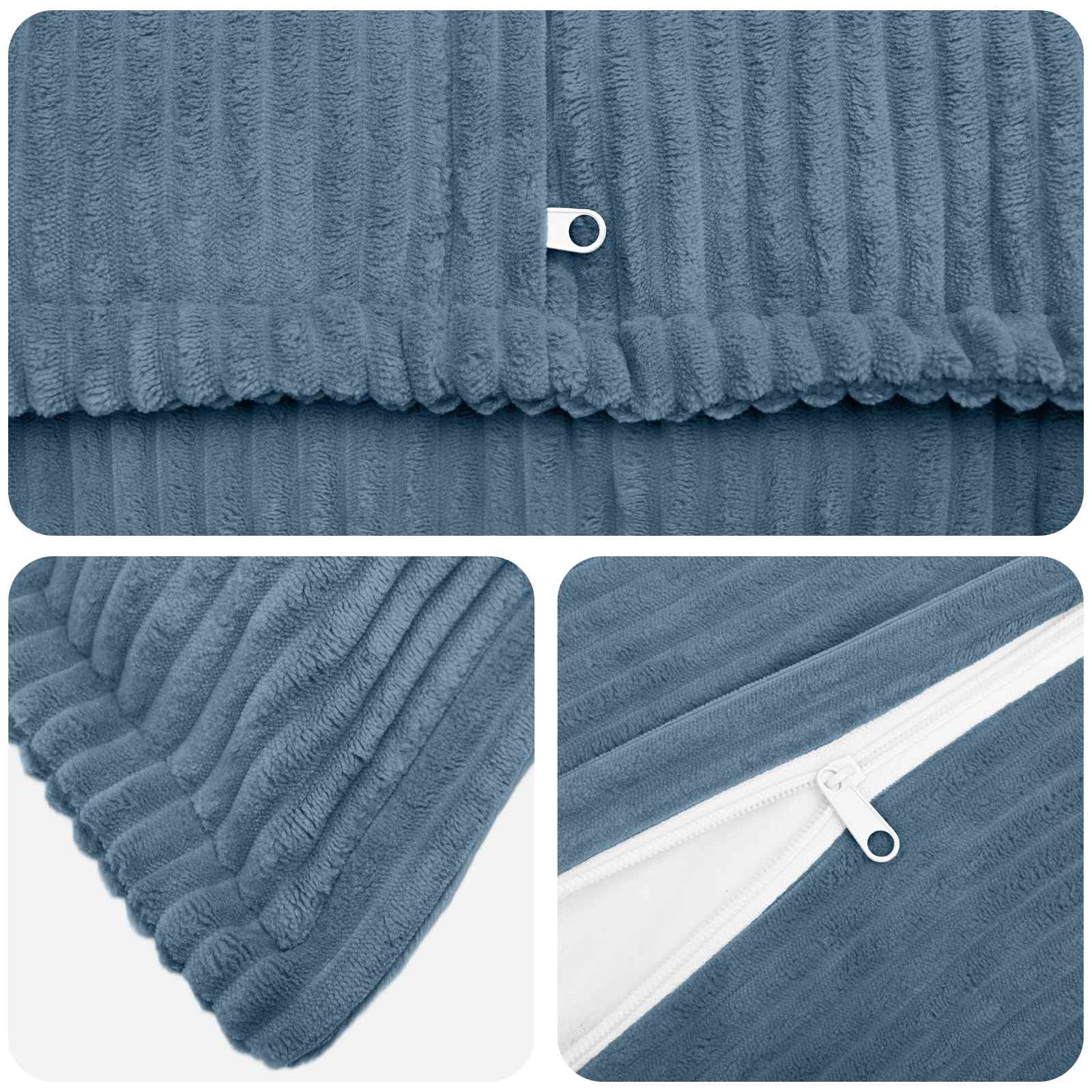 Federa 6 pz HOUTEN Blu 30 x 30 cm corduroy
