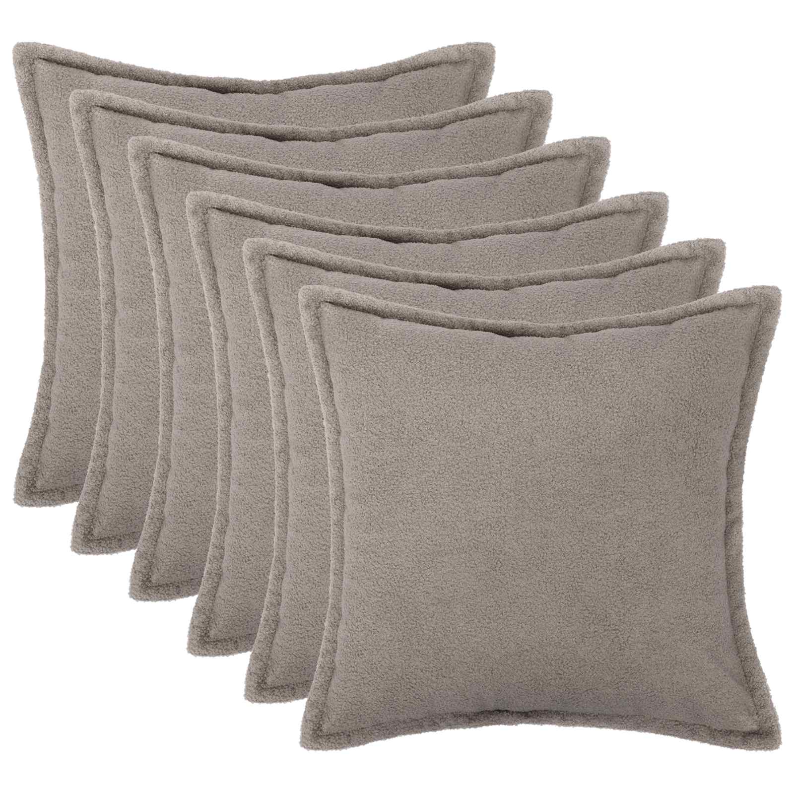 Federa 6 pcs HOUTEN Grigio Chiaro 30 x 30 cm Bouclé