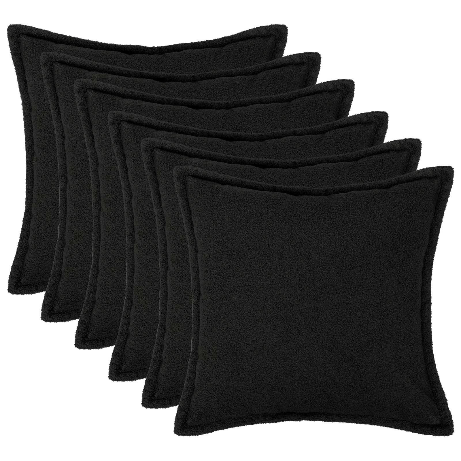 Federa 6 pcs HOUTEN Nero 30 x 30 cm Bouclé