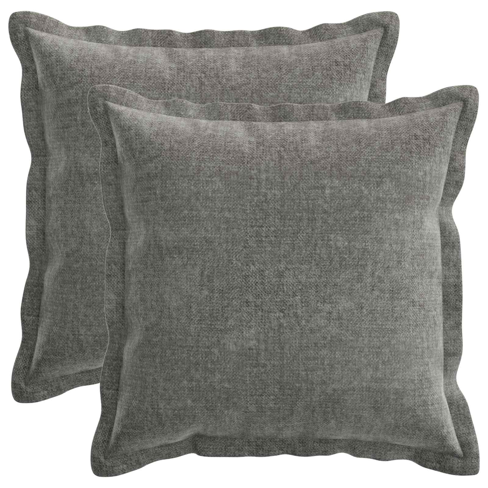 Federa 2 pz HOUTEN Grigio Scuro 30 x 30 cm Tessuto Chenille