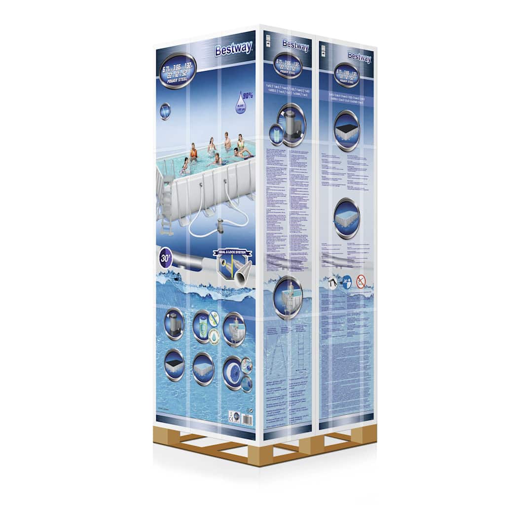 Bestway Power Steel Set Piscina Rettangolare 671x366x132 cm 56470
