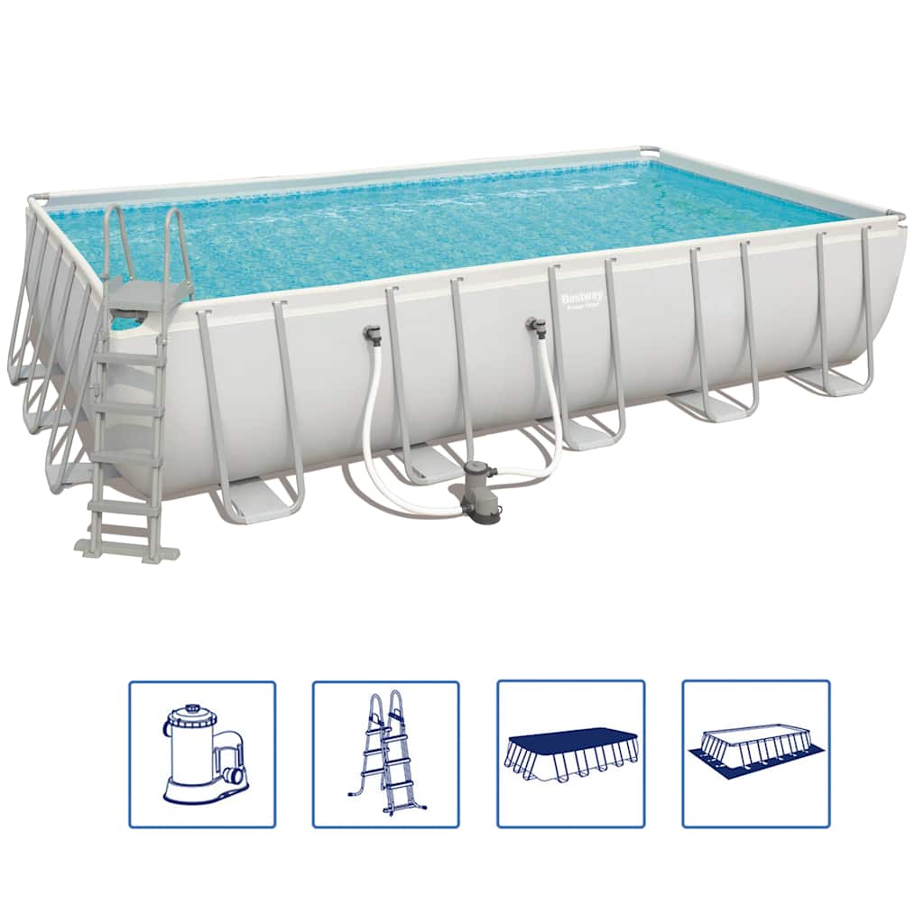 Bestway Power Steel Set Piscina Rettangolare 671x366x132 cm 56470