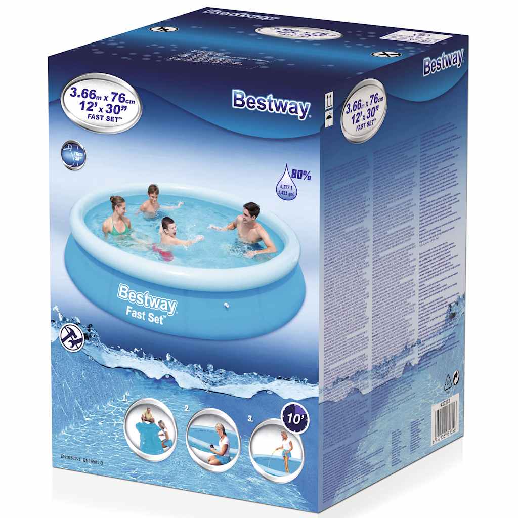 Bestway Piscina Gonfiabile Rotonda Fast Set 366x76 cm 57273