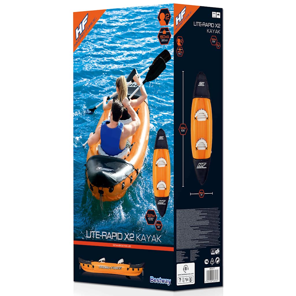 Bestway Hydro-Force  Kayak Gonfiabile Lite Rapid X2 con Remi 65077