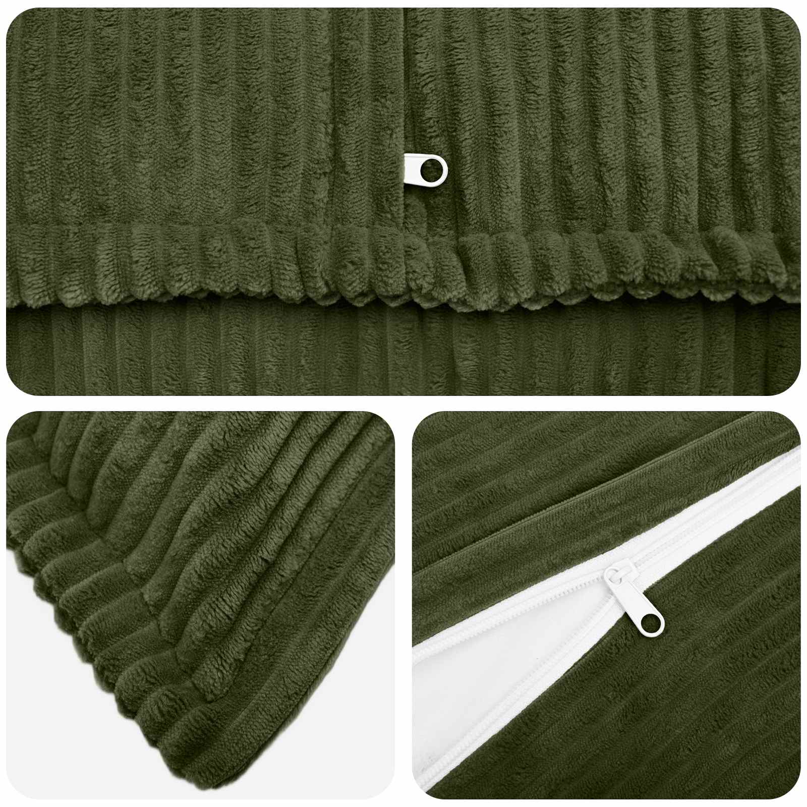 Federa 6 pz HOUTEN Verde 30 x 50 cm corduroy