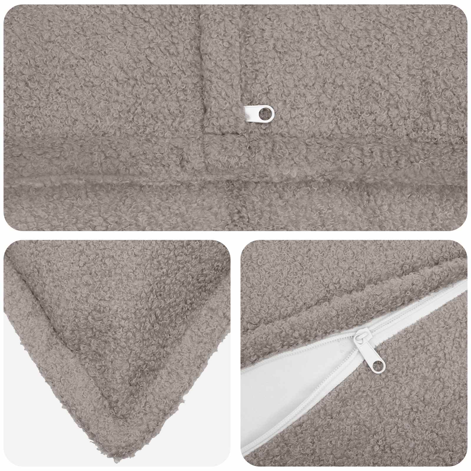 Federa 2 pcs HOUTEN Grigio Chiaro 30 x 50 cm Bouclé