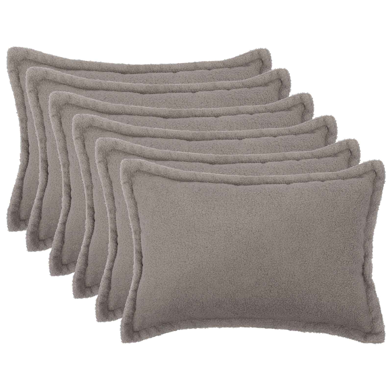 Federa 6 pcs HOUTEN Grigio Chiaro 30 x 50 cm Bouclé