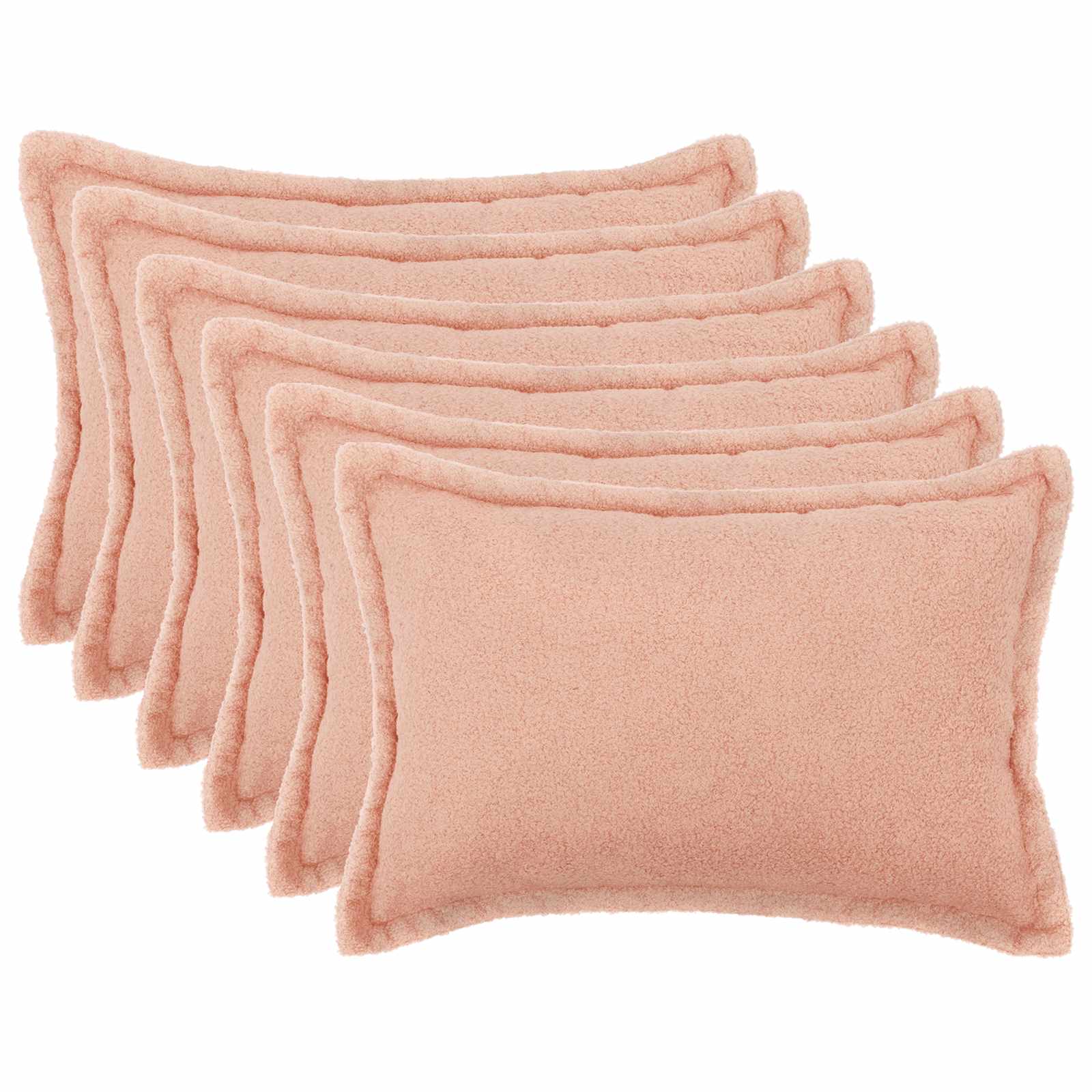 Federa 6 pcs HOUTEN Rosa 30 x 50 cm Bouclé