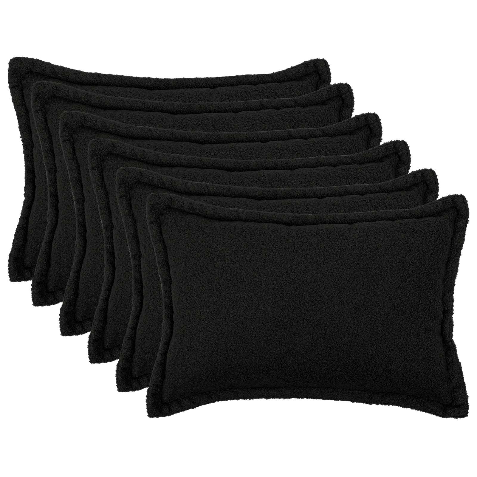Federa 6 pcs HOUTEN Nero 30 x 50 cm Bouclé