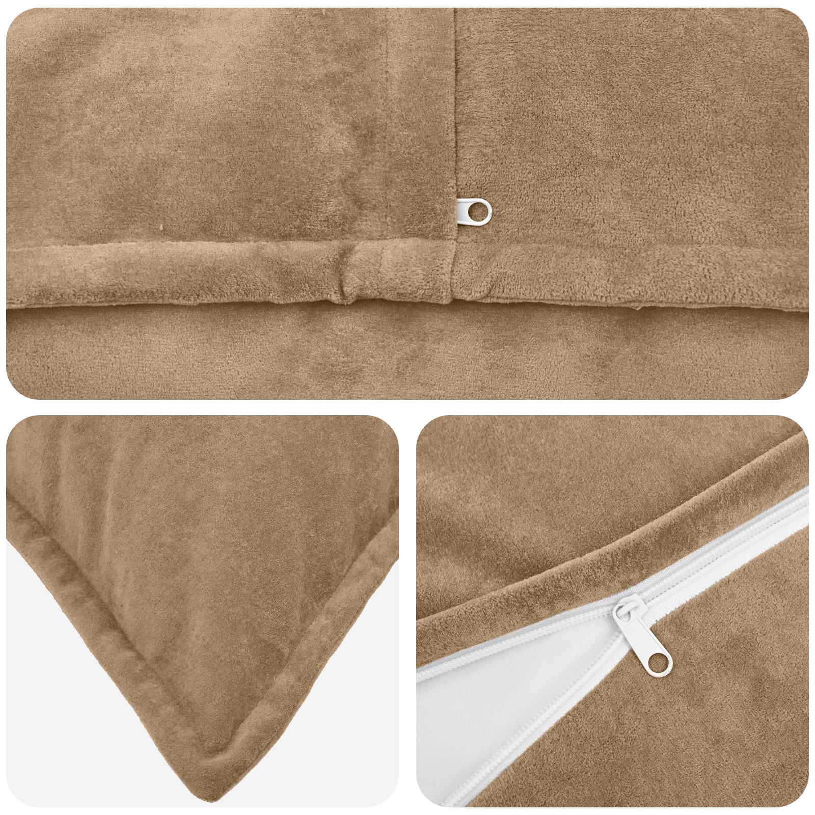 Federa 2 pcs HOUTEN Tortora 30 x 50 cm Fleece in microfibra