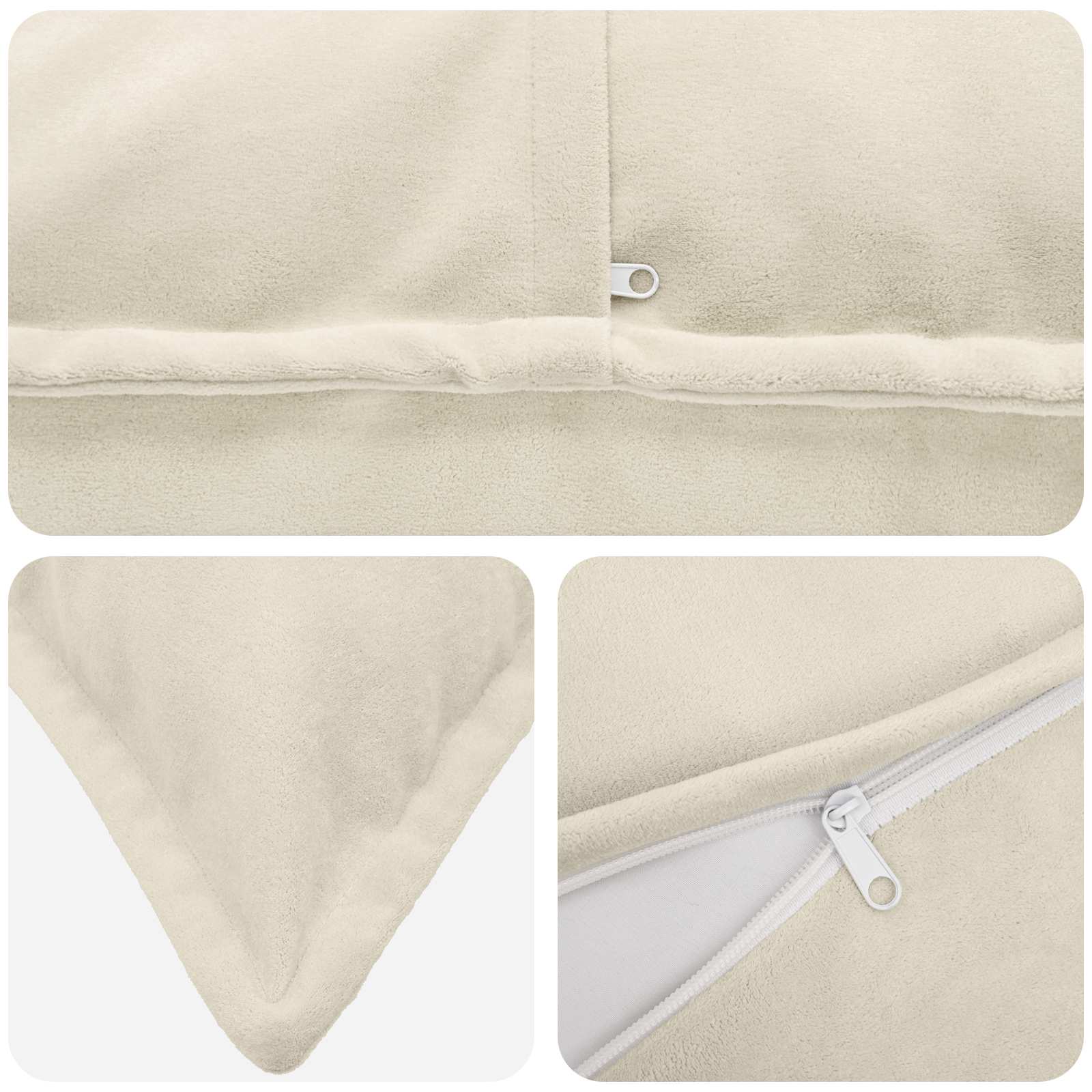 Federa 2 pcs HOUTEN Crema 30 x 50 cm Fleece in microfibra
