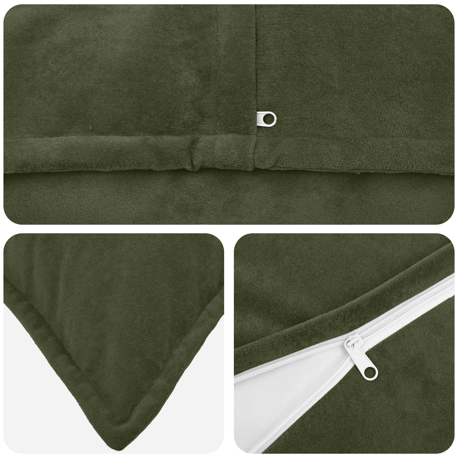 Federa 2 pcs HOUTEN Verde 30 x 50 cm Fleece in microfibra