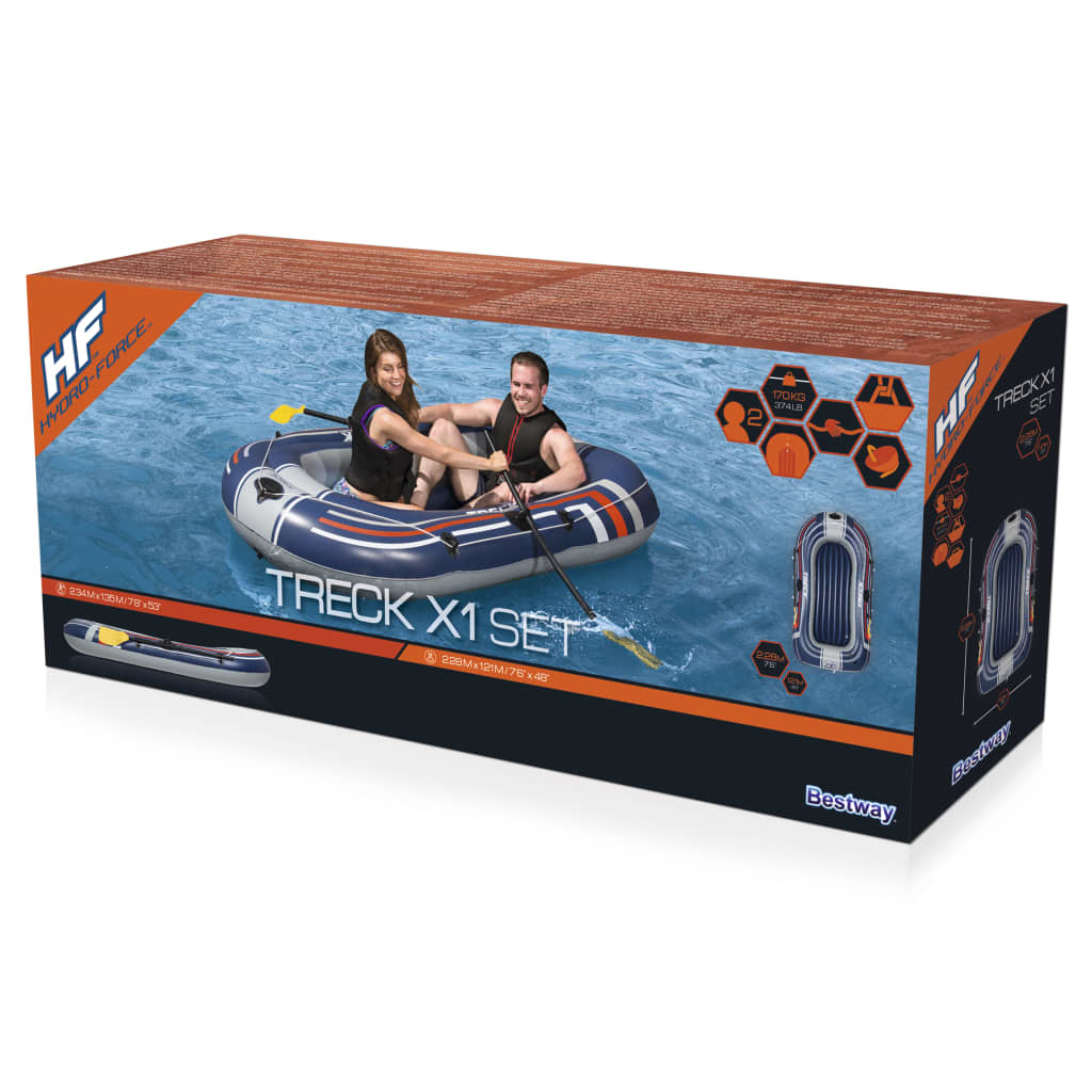 Bestway Gommone Gonfiabile Hydro-Force Inclusi Pompa e Remi Blu 61083