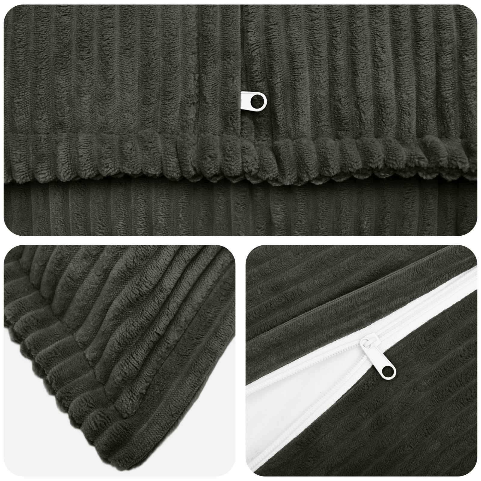 Federa 2 pz HOUTEN Antracite 35 x 35 cm corduroy