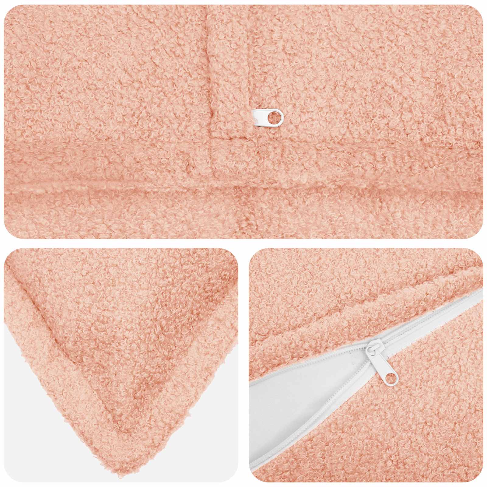 Federa 2 pcs HOUTEN Rosa 35 x 35 cm Bouclé