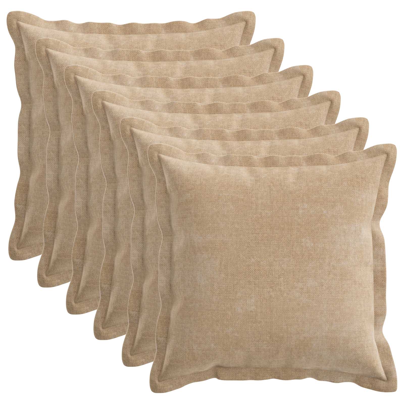 Federa 6 pz HOUTEN Tortora 35 x 35 cm Tessuto Chenille