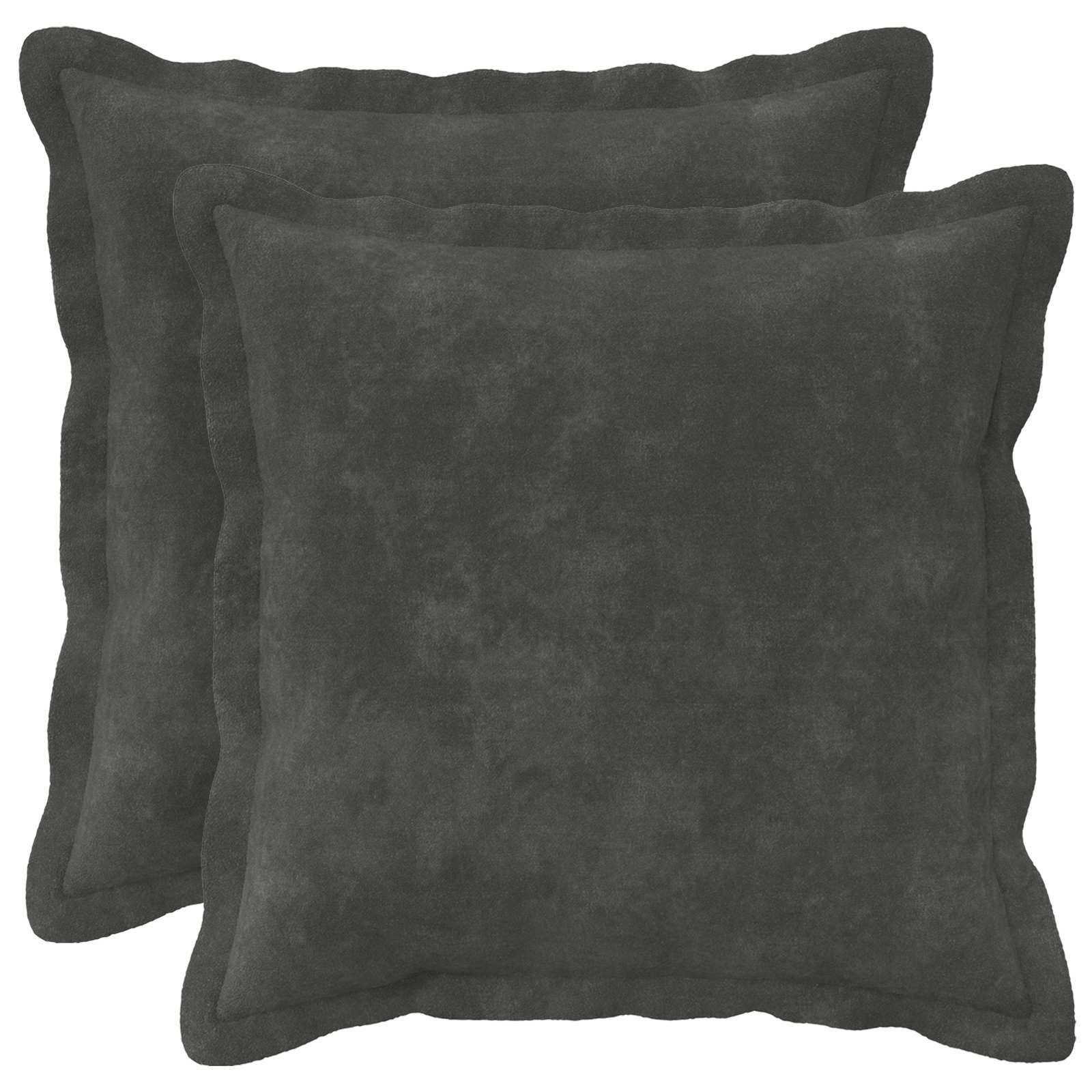 Federa 2 pcs HOUTEN Antracite 35 x 35 cm Fleece in microfibra