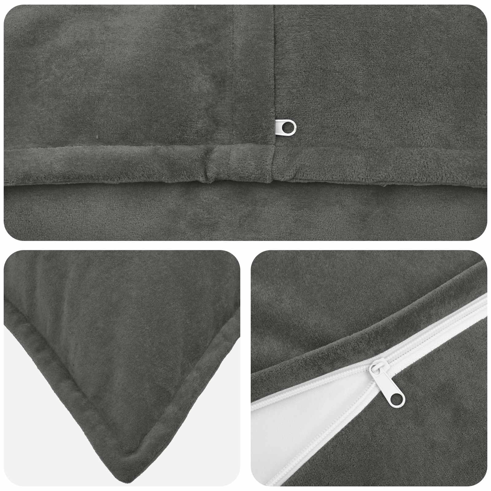 Federa 2 pcs HOUTEN Antracite 35 x 35 cm Fleece in microfibra