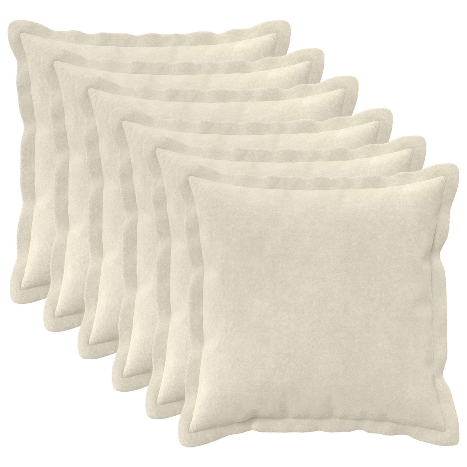 Federa 6 pcs HOUTEN Crema 35 x 35 cm Fleece in microfibra