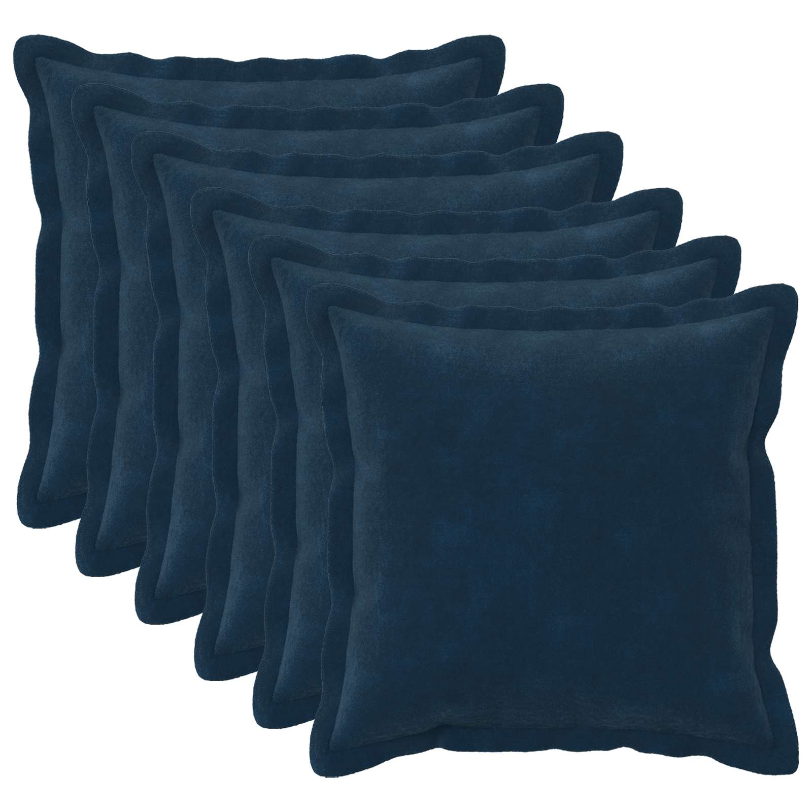 Federa 6 pcs HOUTEN Blu 35 x 35 cm Fleece in microfibra