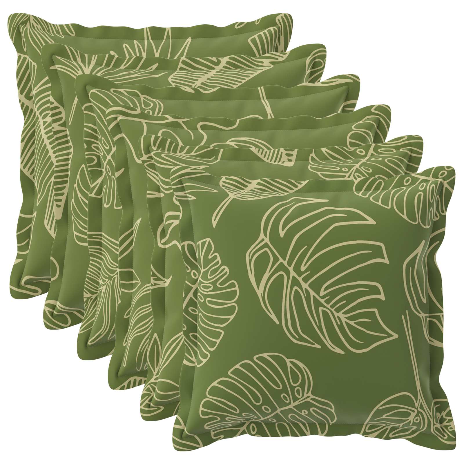 Federa 6 pz HOUTEN Design a foglia 35 x 35 cm Poliestere