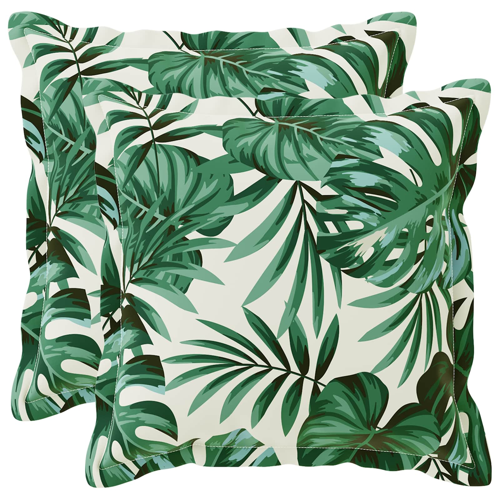 Federa 2 pz HOUTEN Motivo a Foglie 35 x 35 cm Poliestere