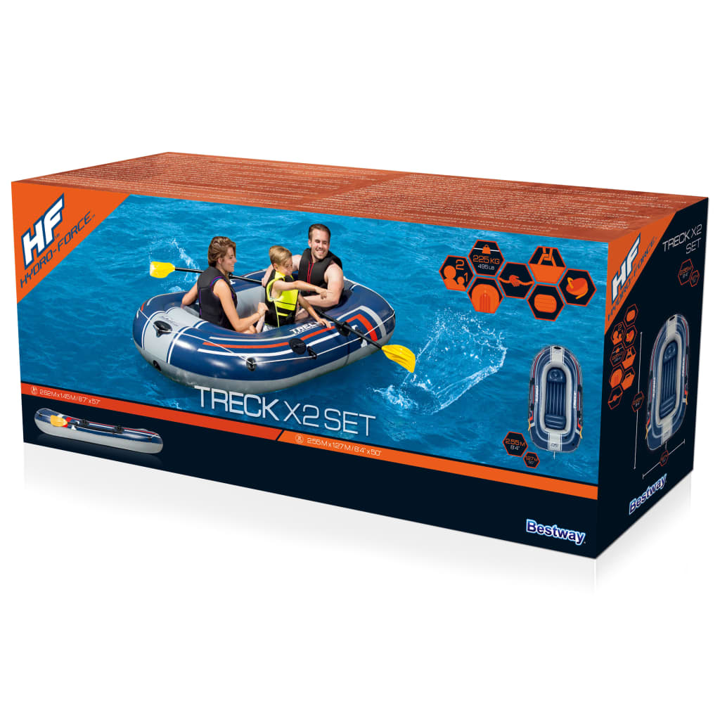 Bestway Gommone Gonfiabile Hydro-Force Treck X2 Set 255x127 cm 61068
