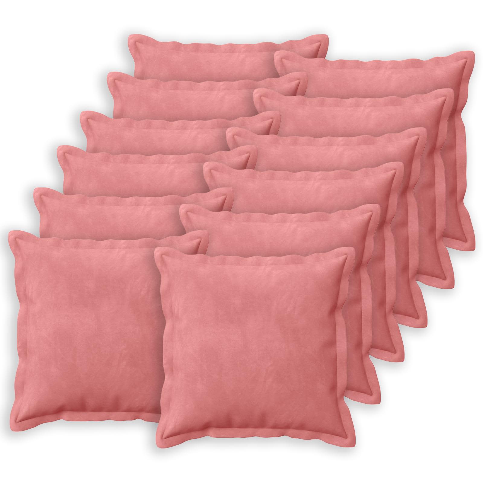 Federa 12 pcs HOUTEN Rosa 40 x 40 cm Velluto