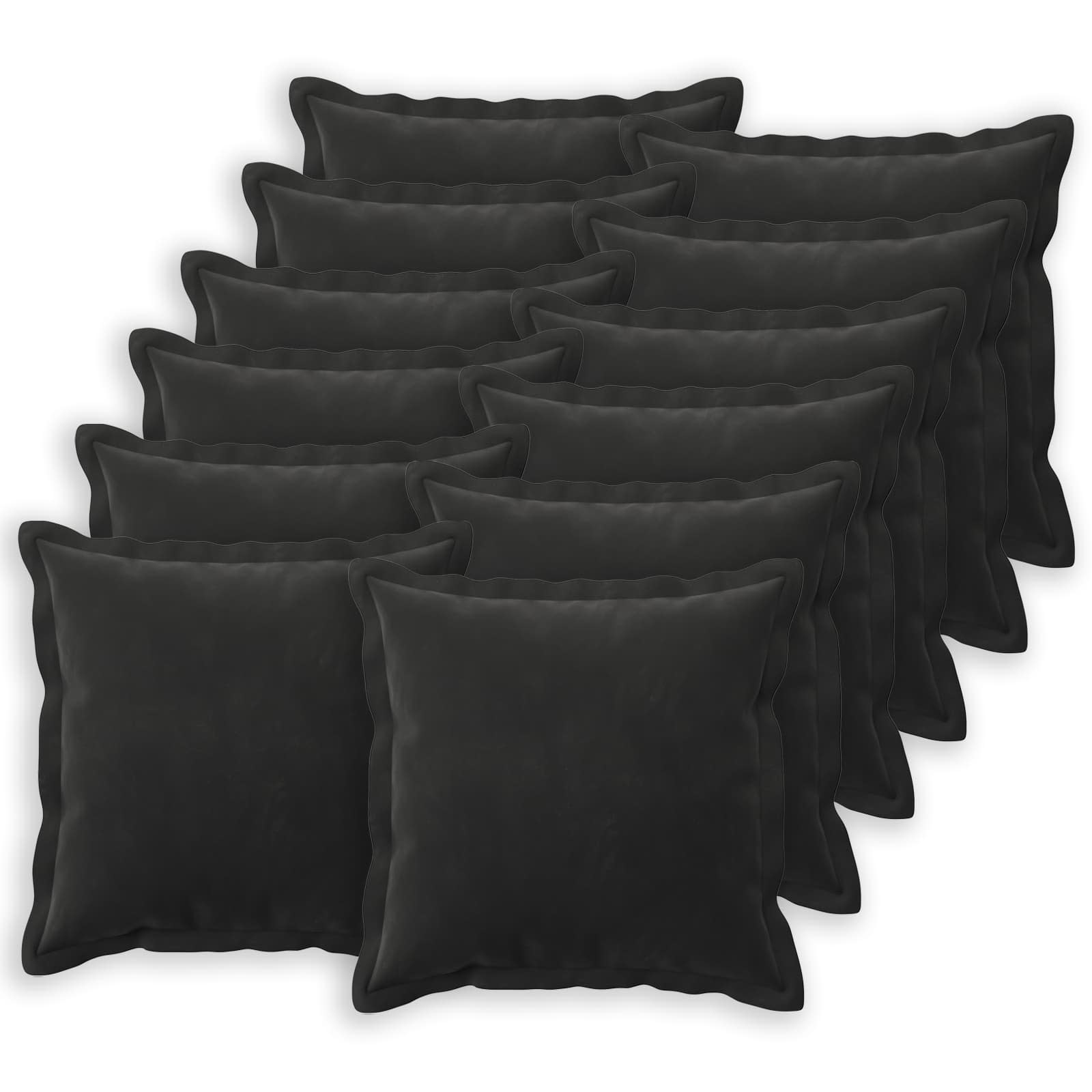 Federa 12 pcs HOUTEN Nero 40 x 40 cm Velluto