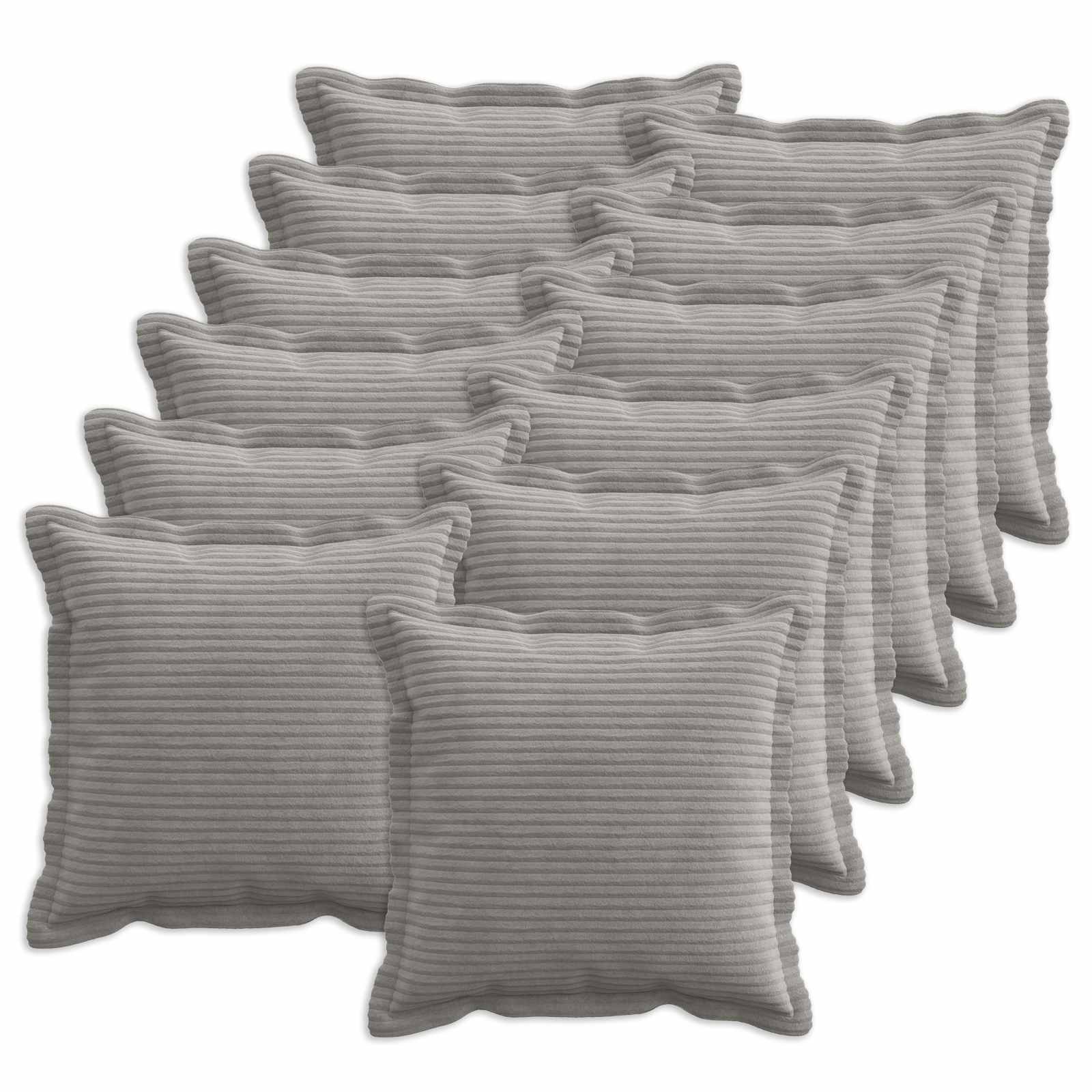 Federa 12 pz HOUTEN Grigio Chiaro 40 x 40 cm corduroy