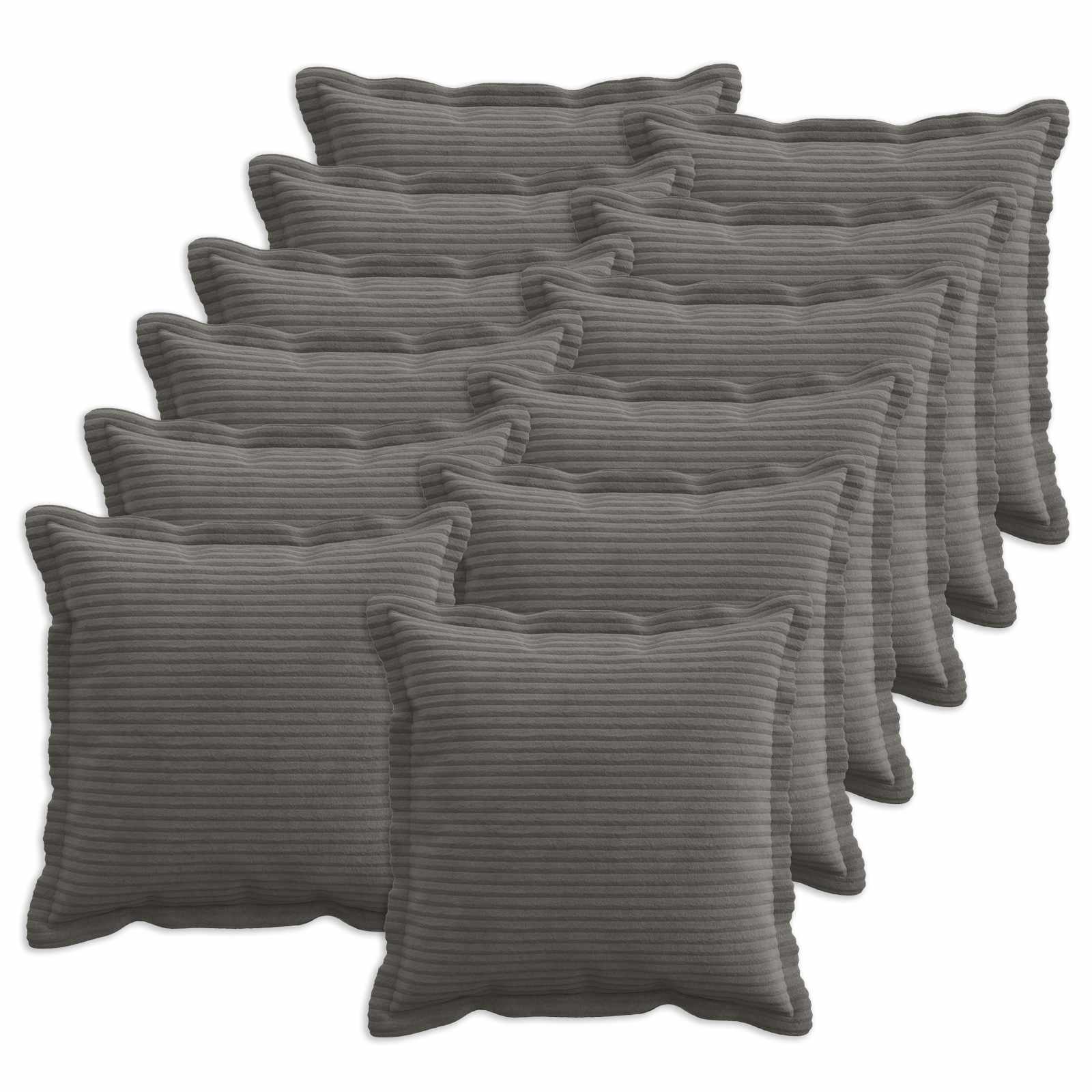 Federa 12 pz HOUTEN Grigio Scuro 40 x 40 cm corduroy