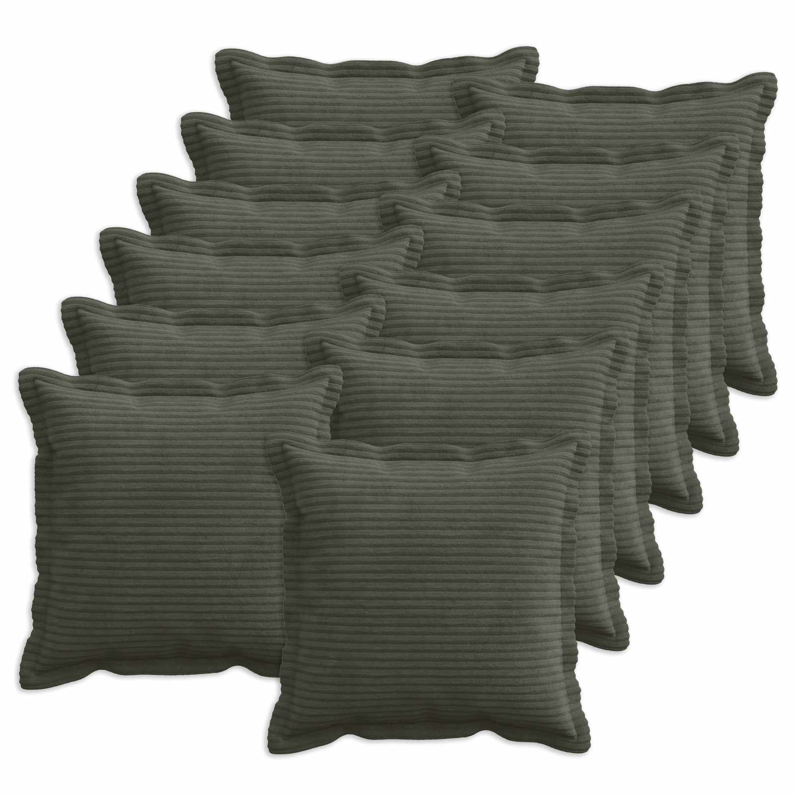 Federa 12 pz HOUTEN Antracite 40 x 40 cm corduroy