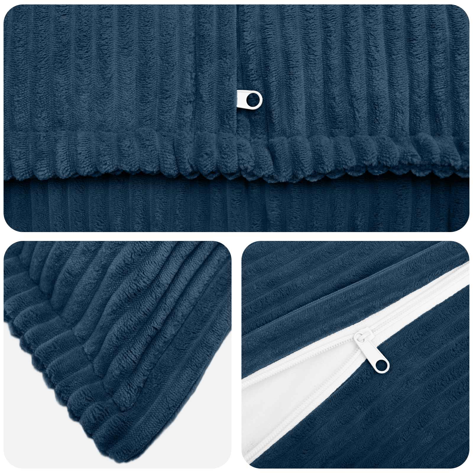 Federa 2 pz HOUTEN Blu navy 40 x 40 cm corduroy